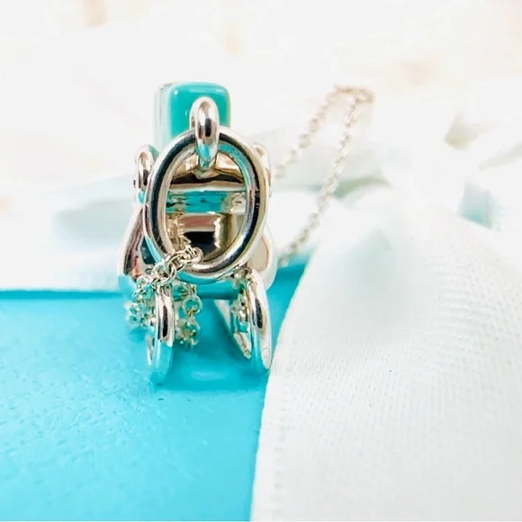 Tiffany & co blue enamel silver sled charm necklace - Picture 13 of 13
